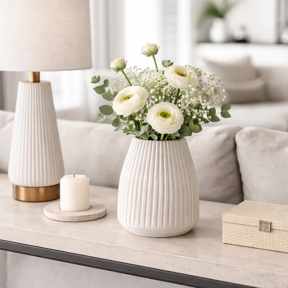 WESTONGATE WHITE VASE 9 (IN)