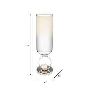 ROCKWIND WHITE GLASS VASE 21 (IN) 9