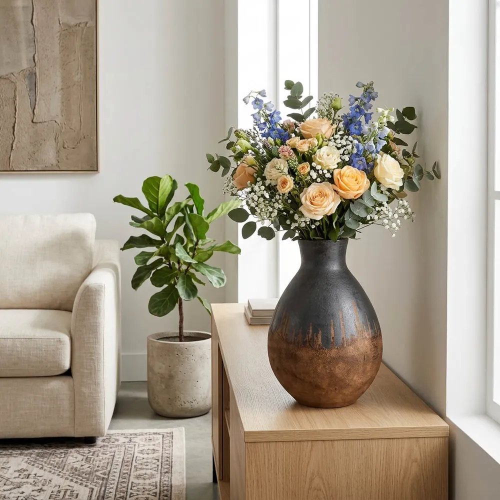 MONROEMILL BLACK VASE 17 (IN)