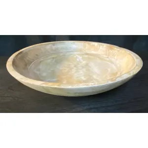 White Washed Wooden Bowl 14x14x2.5in 4