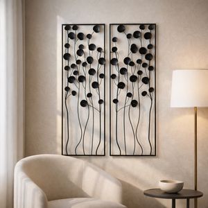 NEWTONCROSS SET OF 2 BLACK METAL WALL 36 (IN) 10