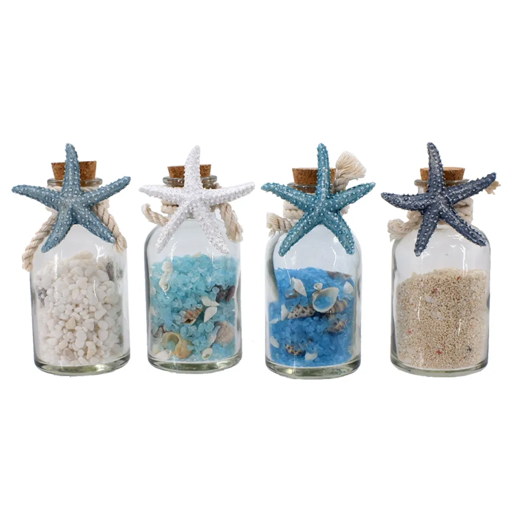 4-1/2" BOTTLE WITH STARFISH AND SAND 4-A