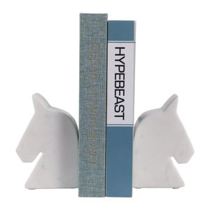 TATEROSE SET OF 2 WHITE BOOKENDS 6 (IN) 3