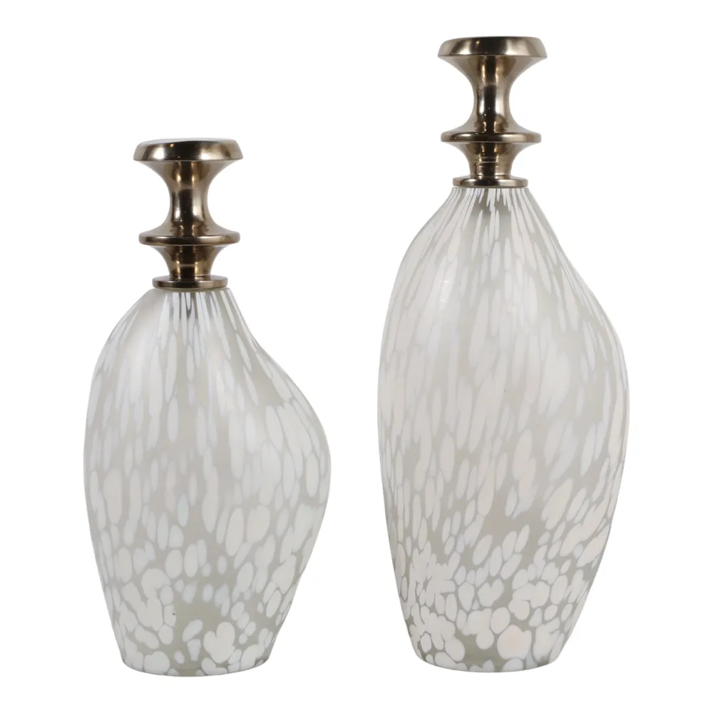 SLATETON SET OF 2 WHITE JARS 13 (IN)