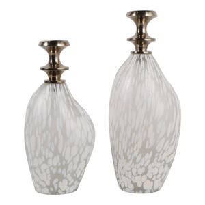 SLATETON SET OF 2 WHITE JARS 13 (IN) 6