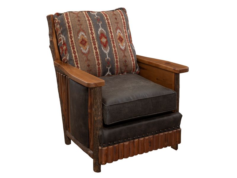 Hickory Log  Shenandoah Lounge Chair - Customer Fabric - Seat:  Fabric TBD;   Backrest:  Fabric TBD 3