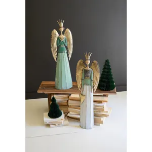 Set of 2 Painted Metal Angels 1