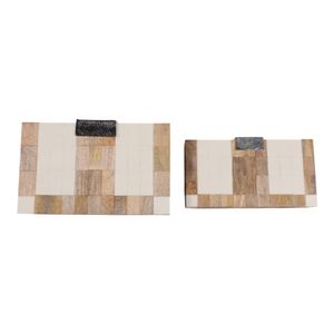 CALEVIEW SET OF 2 BROWN BOXES 3 (IN) 9