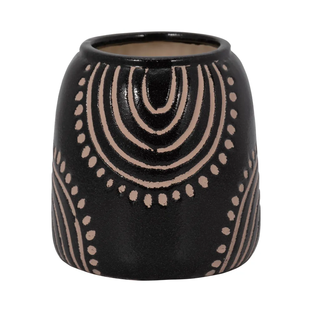 NORAMILL BLACK VASE 6 (IN)