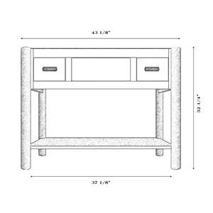 Cedar Freestanding Open Vanity with Shelf and Two Drawers - without Top - with Towel Bar - Natural 2