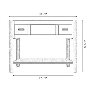 Cedar Freestanding Open Vanity with Shelf and Two Drawers - without Top - Coffee