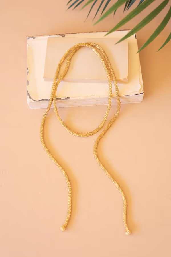 Gold Plain Seed-Beaded Lariat