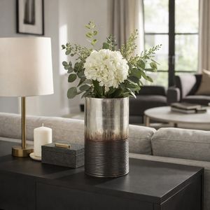 ARLOROSE SILVER GLASS VASE 9 (IN) 2