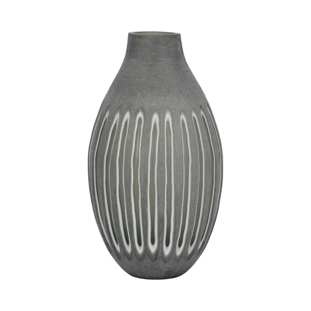 DESMONDCROSS GREEN GLASS VASE 17 (IN)