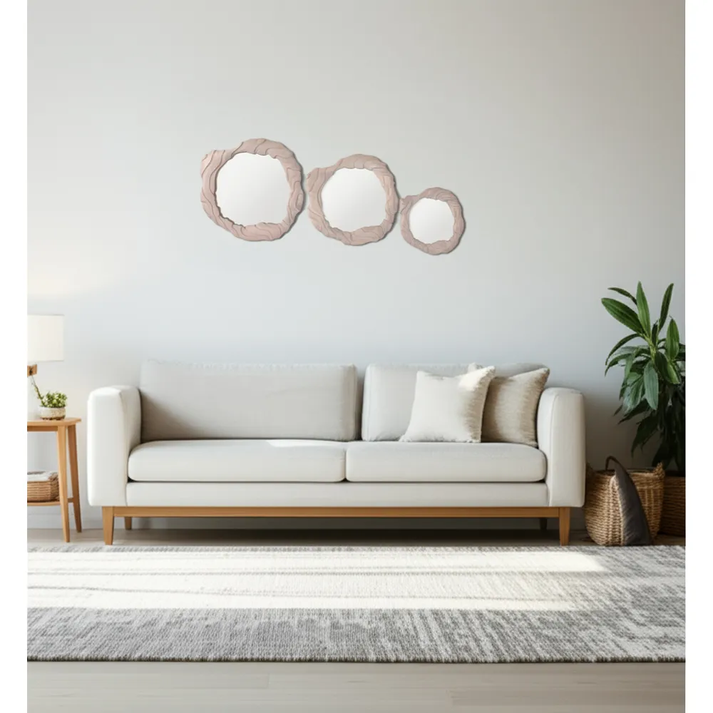 ELLERYRIDGE SET OF 3 BROWN MIRRORS 24 (IN)