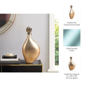 BAKERSHAW GOLD GLASS VASE 18 (IN) 11