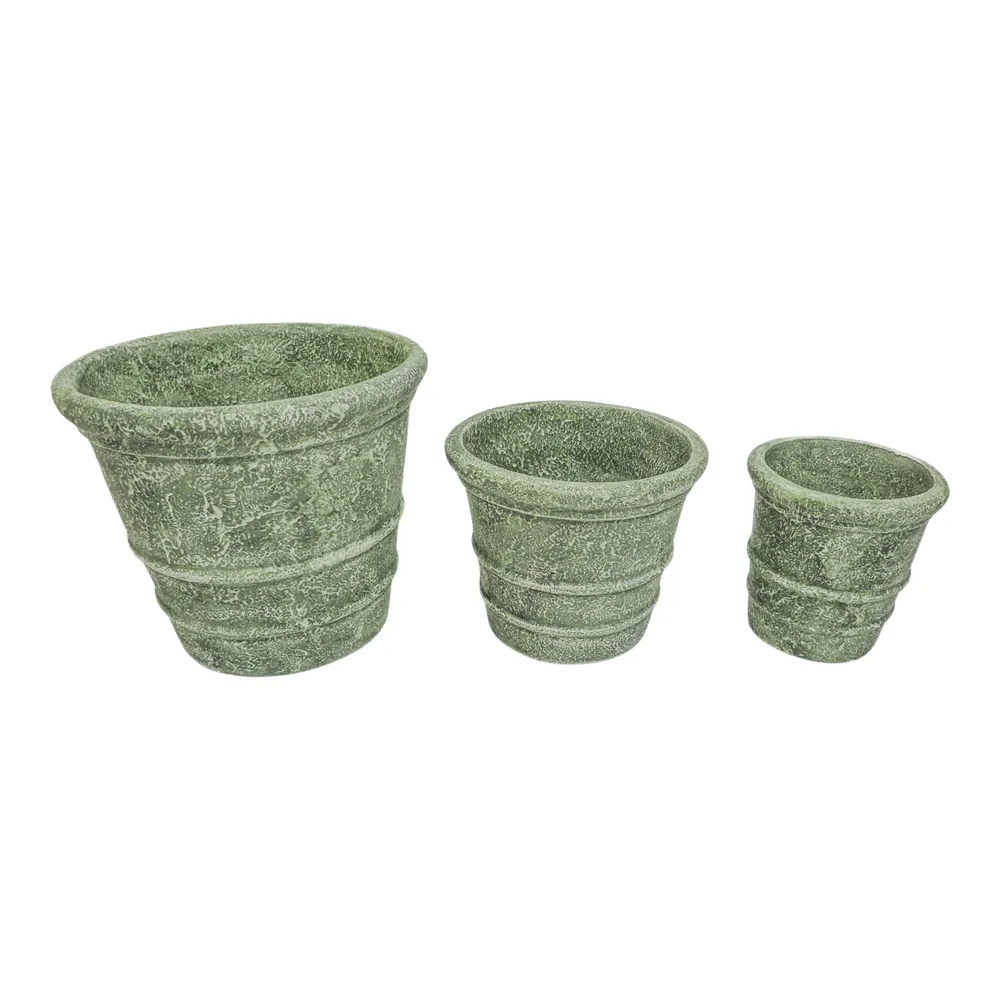 DORSETWELL SET OF 3 GREEN PLANTER 13 (IN)