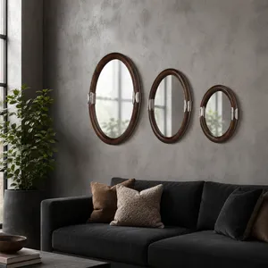 HATTONLEY SET OF 3 BROWN MIRRORS 22 (IN) 10