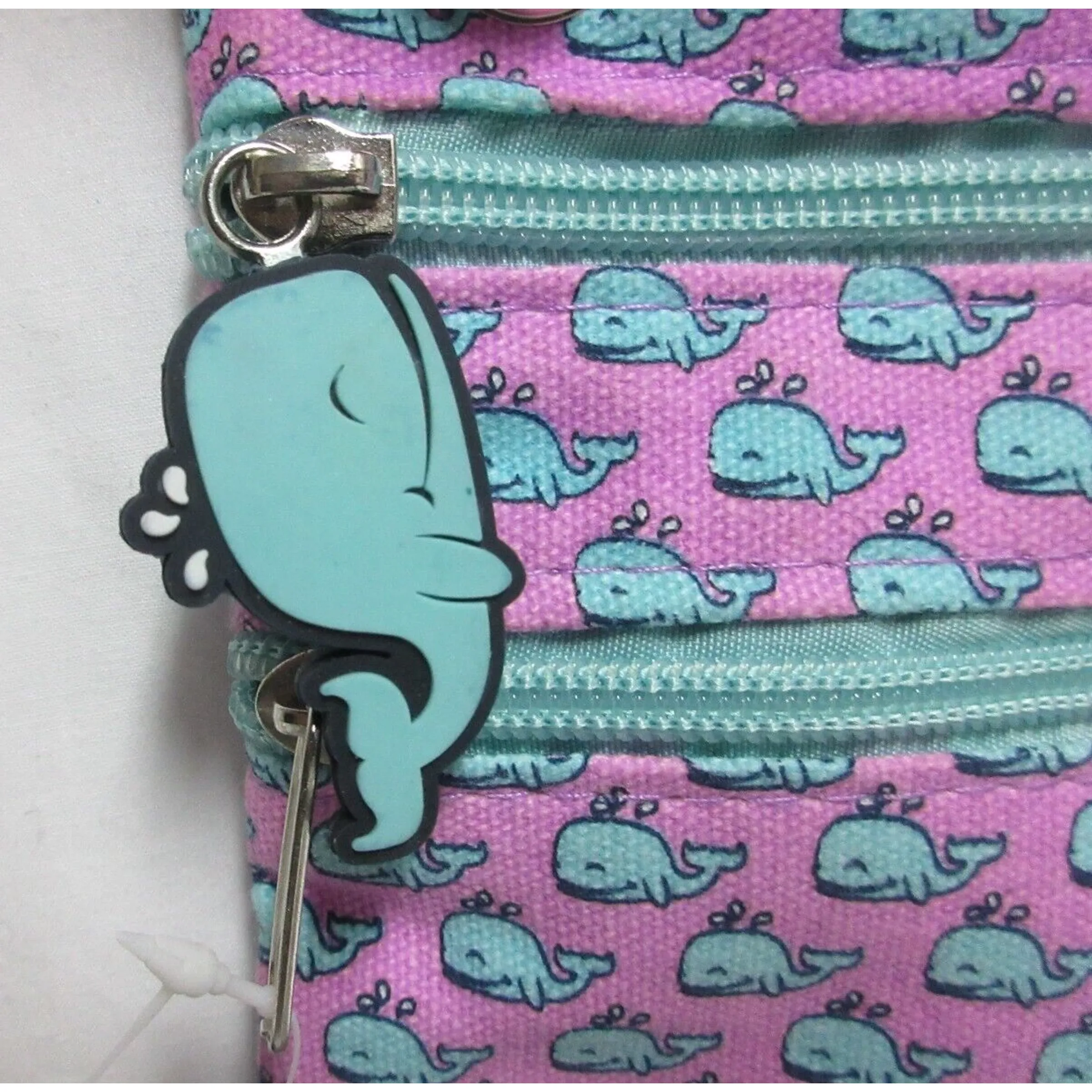 REPEAT PINK WHALE CANVAS HIP BAG - NAVY