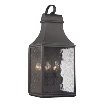 Forged Jefferson 27″ High 3-Light Outdoor Sconce - Charcoal