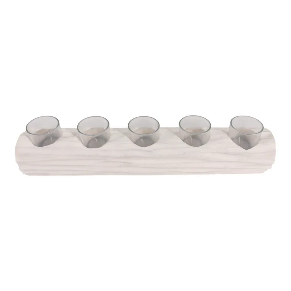 LUKEHAVEN WHITE TEALIGHT HOLDER 5 (IN)