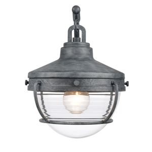 Eastport 12'' High 1-Light Outdoor Post Light - Aged Zinc 2