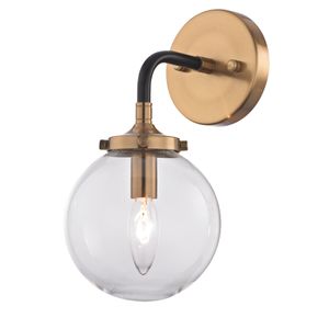Boudreaux 12'' High 1-Light Sconce - Matte Black with Antique Gold 1