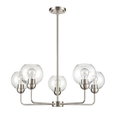 Astoria 28″ Wide 5-Light Chandelier - Brushed Nickel