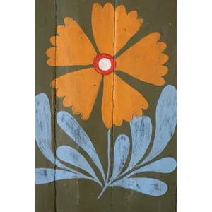 Set of 4 Hand-Painted Florals on Recycled Wood 3
