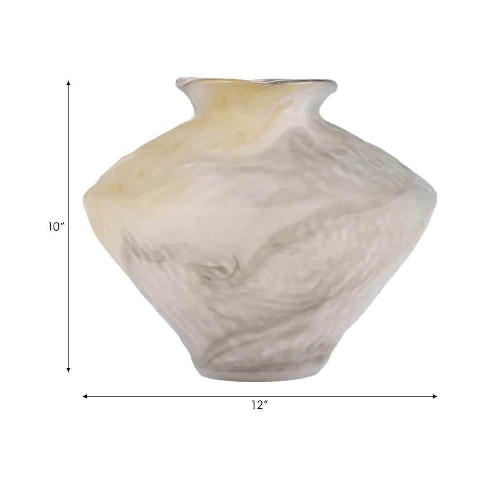 ROLANDCROSS IVORY GLASS VASE 10 (IN)