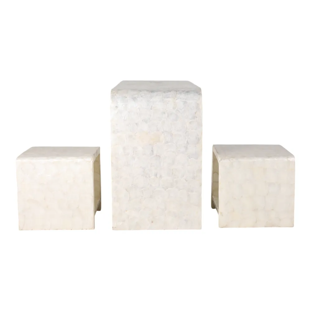 DERMOTHOLM SET OF 3 IVORY CONSOLES 47 (IN)