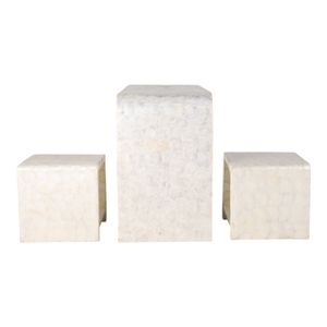 DERMOTHOLM SET OF 3 IVORY CONSOLES 47 (IN) 6