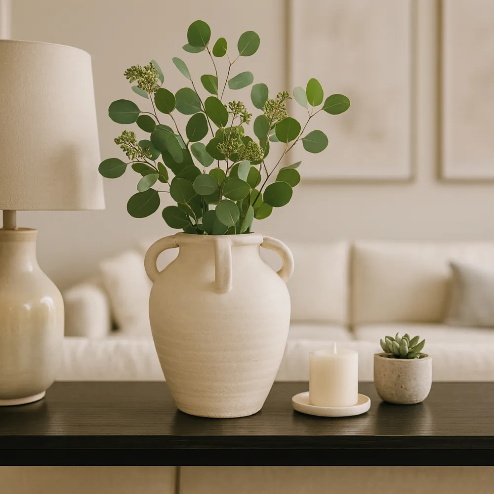 SKYELAKE WHITE VASE 10 (IN)
