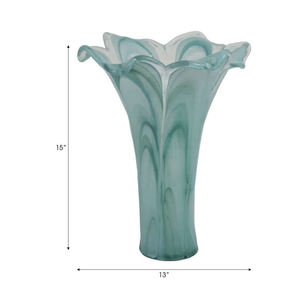 HARDENPORT BLUE GLASS VASE 15 (IN)