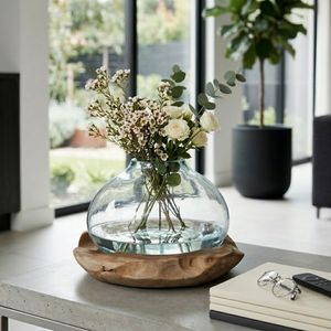 TIPTONWAY BROWN GLASS VASE 12 (IN) 11