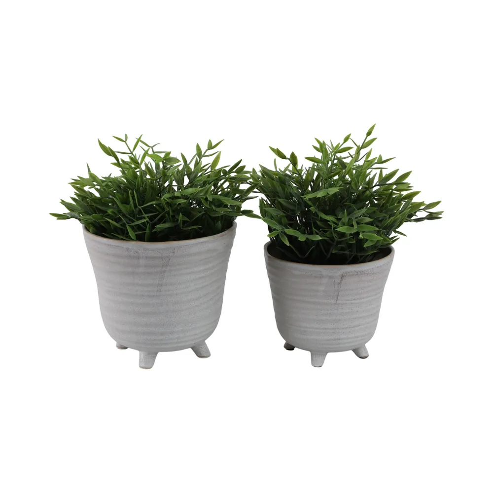REXDALE SET OF 2 IVORY PLANTER 6 (IN)