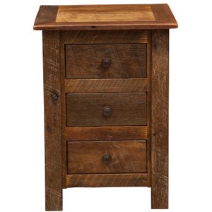 Barnwood Three Drawer Nightstand 4