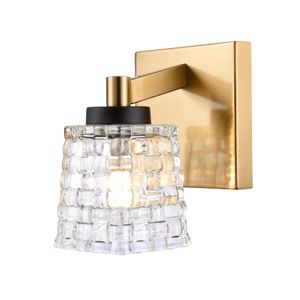 Candace 4.75'' Wide 1-Light Vanity Light - Satin Brass with Matte Black 1