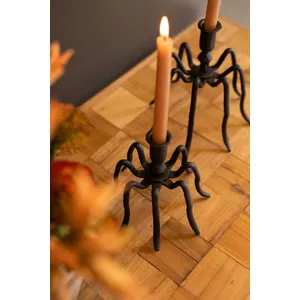 Set of 2 Cast Iron Spider Taper Candleholders 3