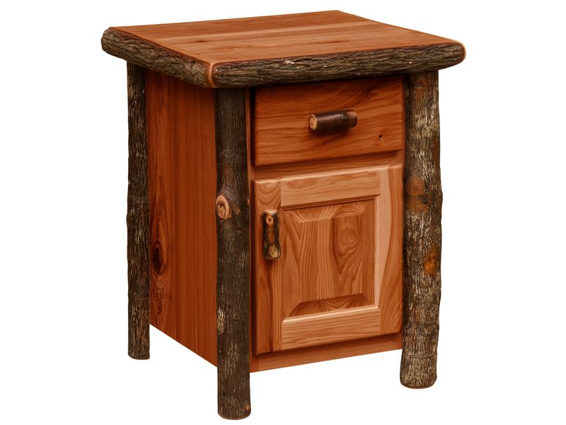 Hickory Log Enclosed End Table - Cinnamon 2