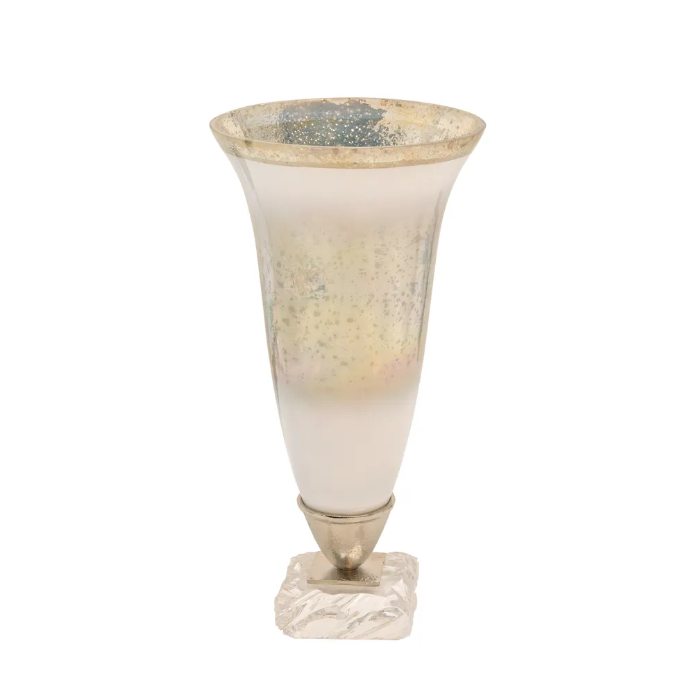 DAMIENVIEW SILVER GLASS VASE 15 (IN)
