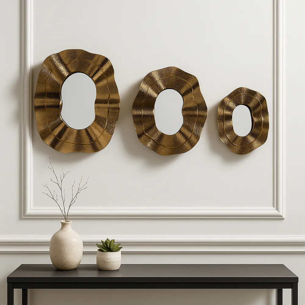 ASPENDALE SET OF 3 GOLD MIRRORS 3 (IN)