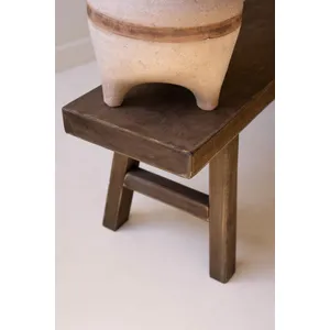 Dark Brown Wood Bench 3
