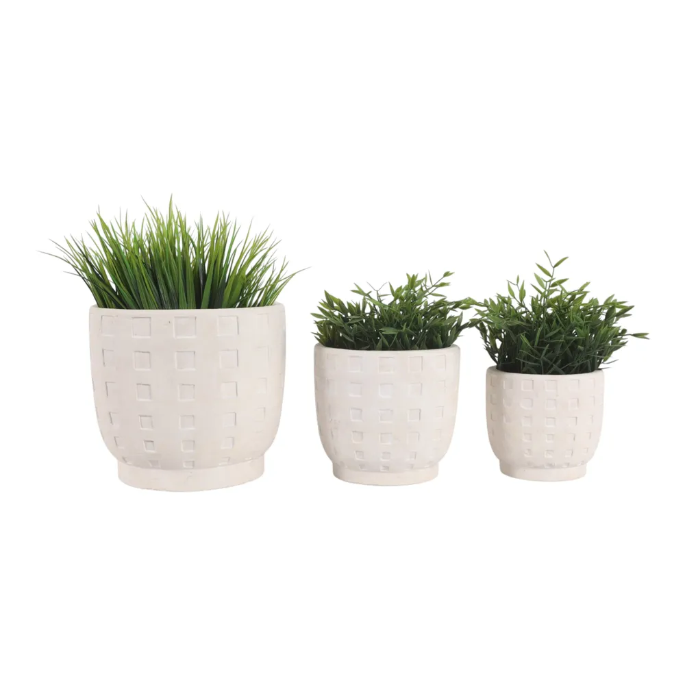 LEONABURN SET OF 3 IVORY PLANTER 9 (IN)