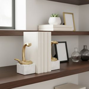 COLEROSE SET OF 2 GOLD BOOKENDS 8 (IN) 11