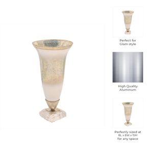 DAMIENVIEW SILVER GLASS VASE 15 (IN) 6