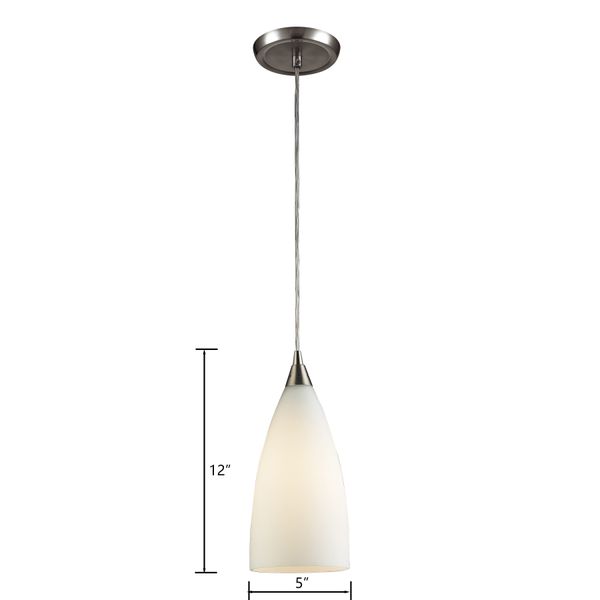 Vesta 5'' Wide 1-Light Mini Pendant - Satin Nickel with White Glass