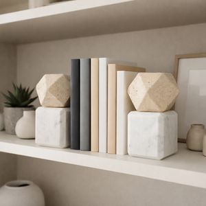 PRESTONSTONE SET OF 2 TAN BOOKENDS 7 (IN) 10