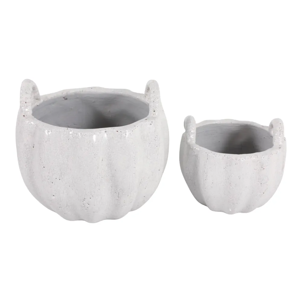THEAHAM SET OF 2 WHITE PLANTER 11 (IN)