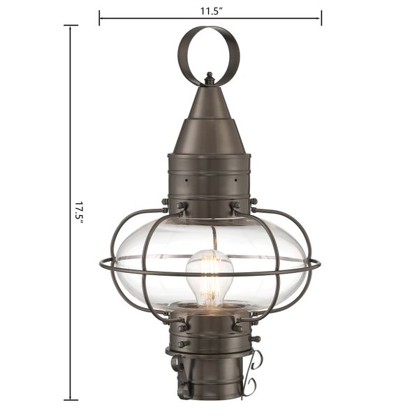 Classic Onion 17.5'' High 1-Light Outdoor Post Light - Bronze